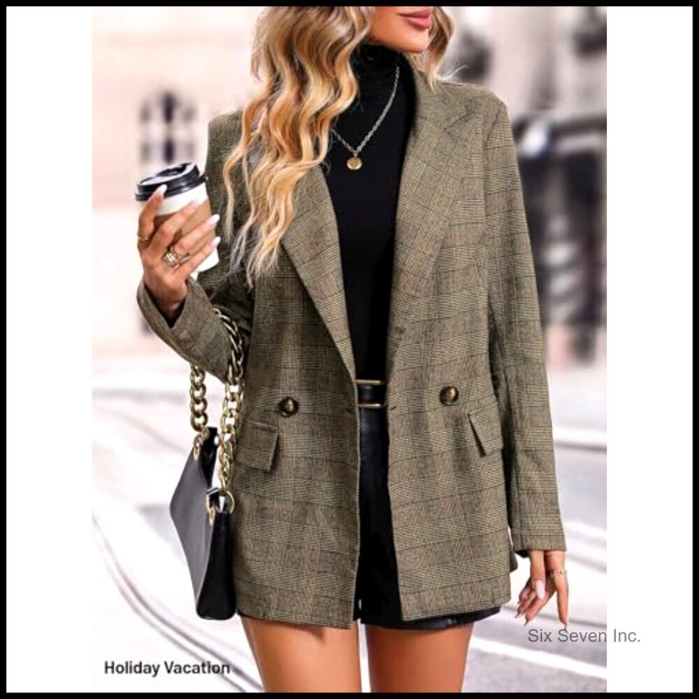 Polyester Blend Blazer with Pockets, Fully Lined, Notch Lapel - Picture 4 of 7